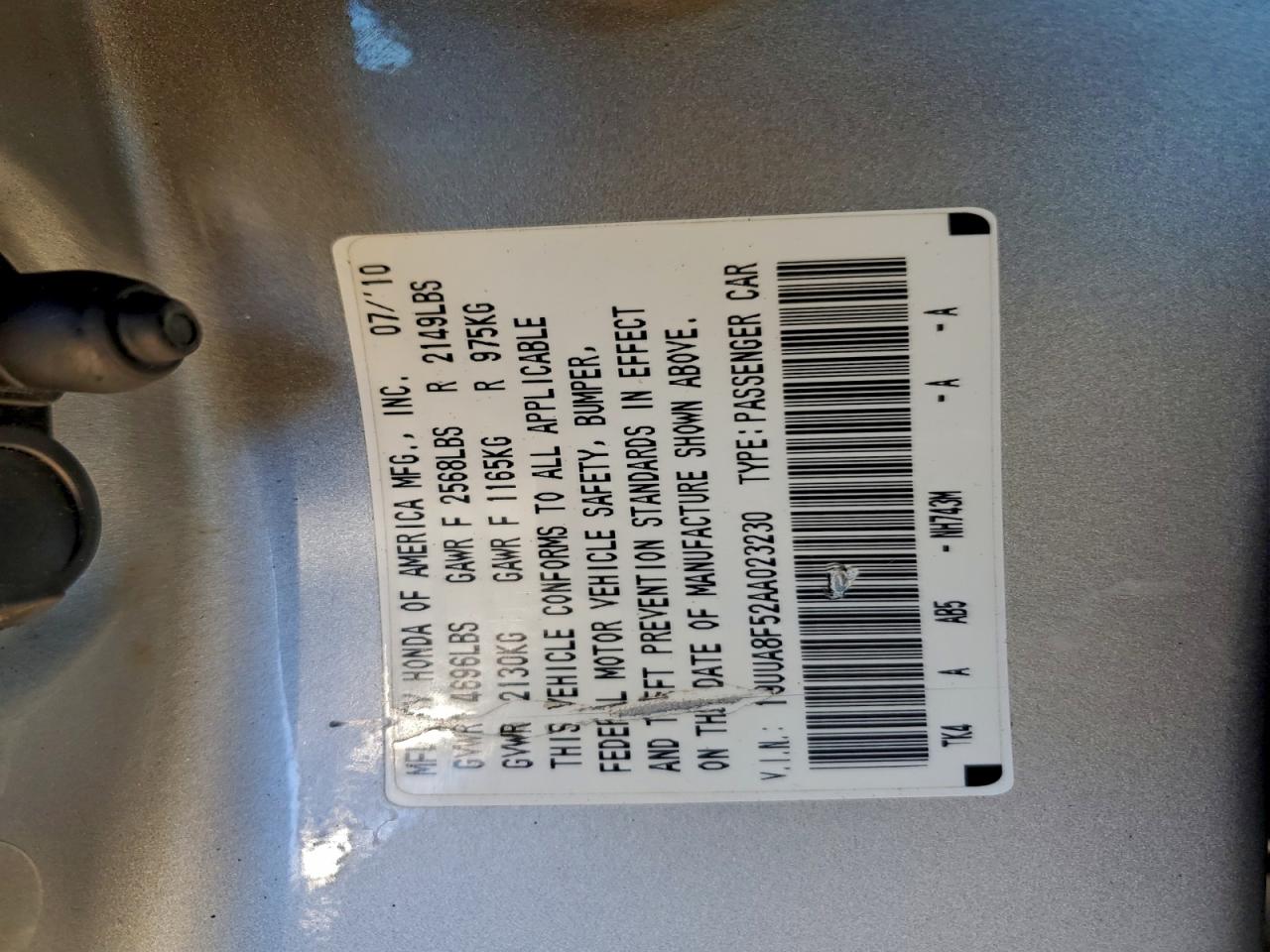 2010 ACURA TL photo 23