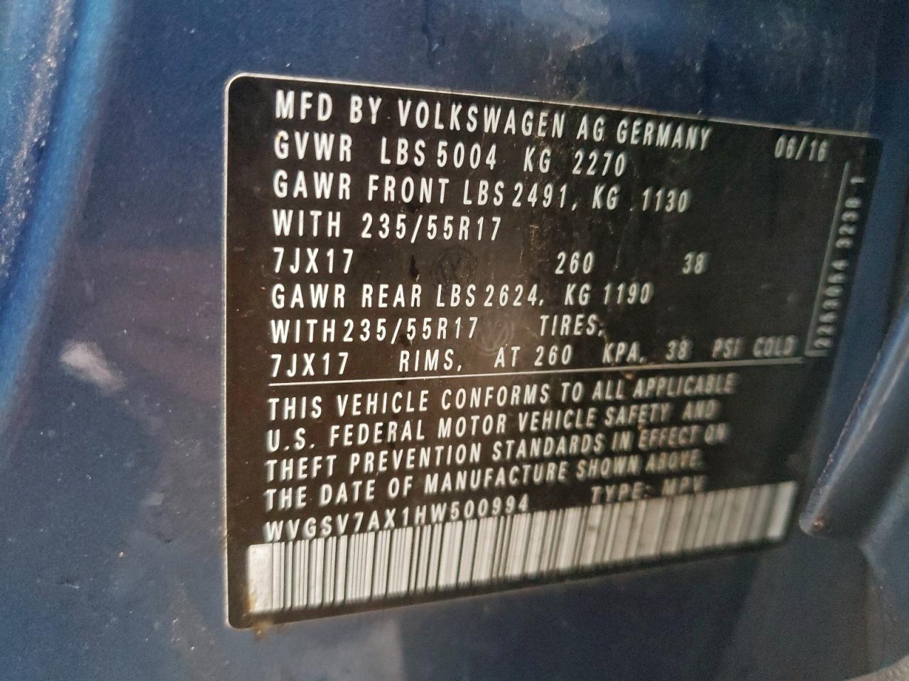 2017 VOLKSWAGEN TIGUAN WOLFSBURG photo 27