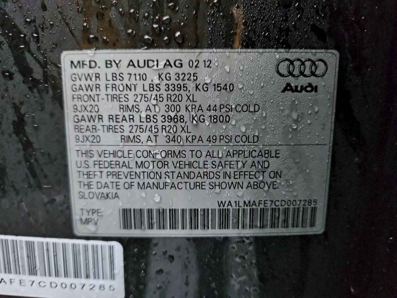 2012 AUDI Q7 PREMIUM PLUS photo 12