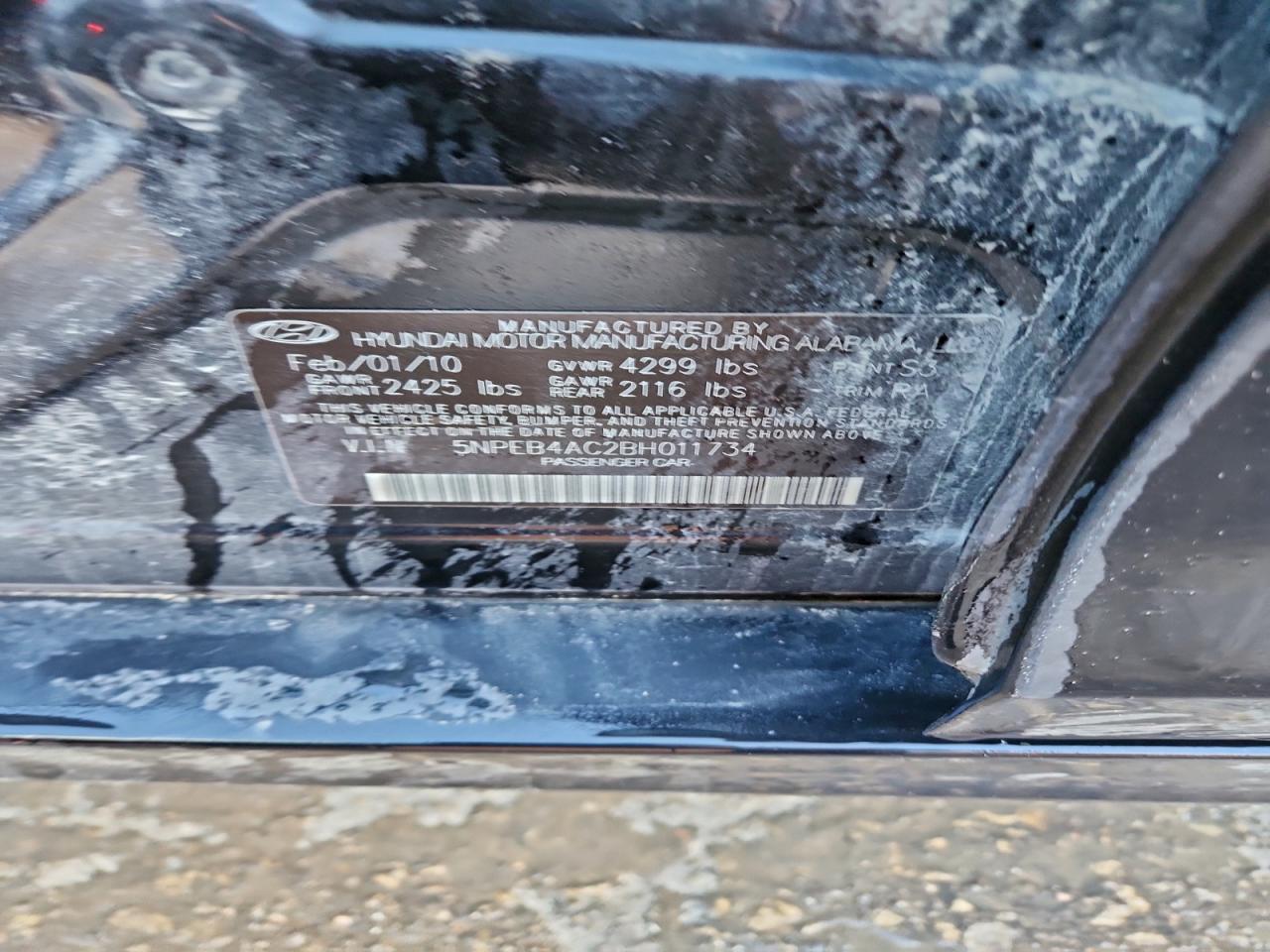 2011 HYUNDAI SONATA GLS photo 12