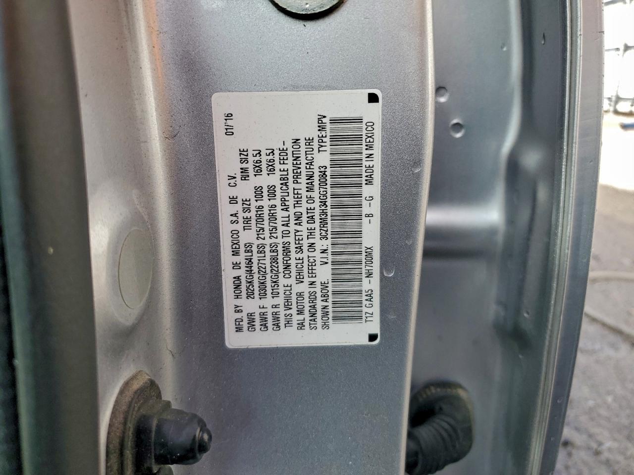 2016 HONDA CR-V LX photo 27