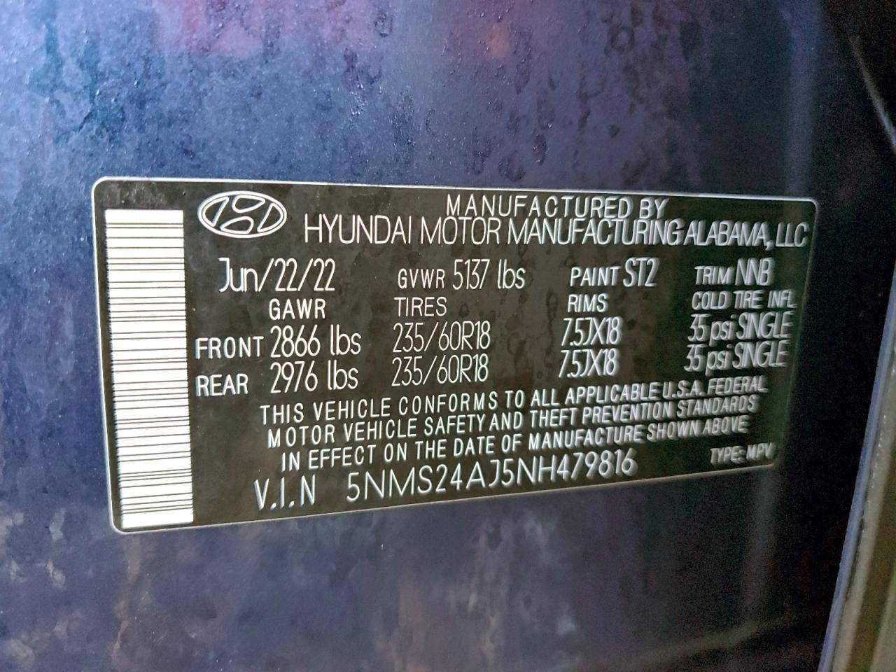 2022 HYUNDAI SANTA FE SEL photo 34