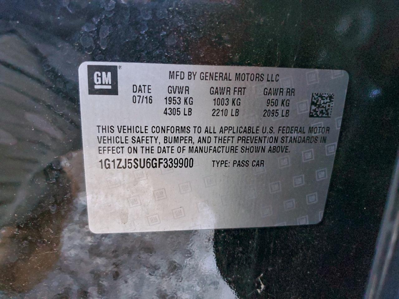 2016 CHEVROLET MALIBU HYBRID photo 34