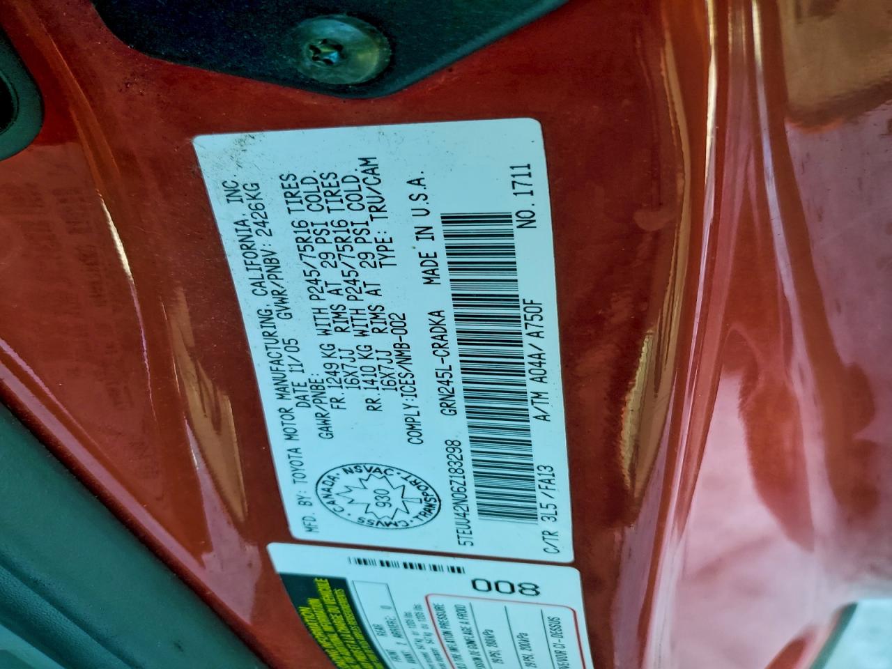 2006 TOYOTA TACOMA ACCESS CAB photo 23