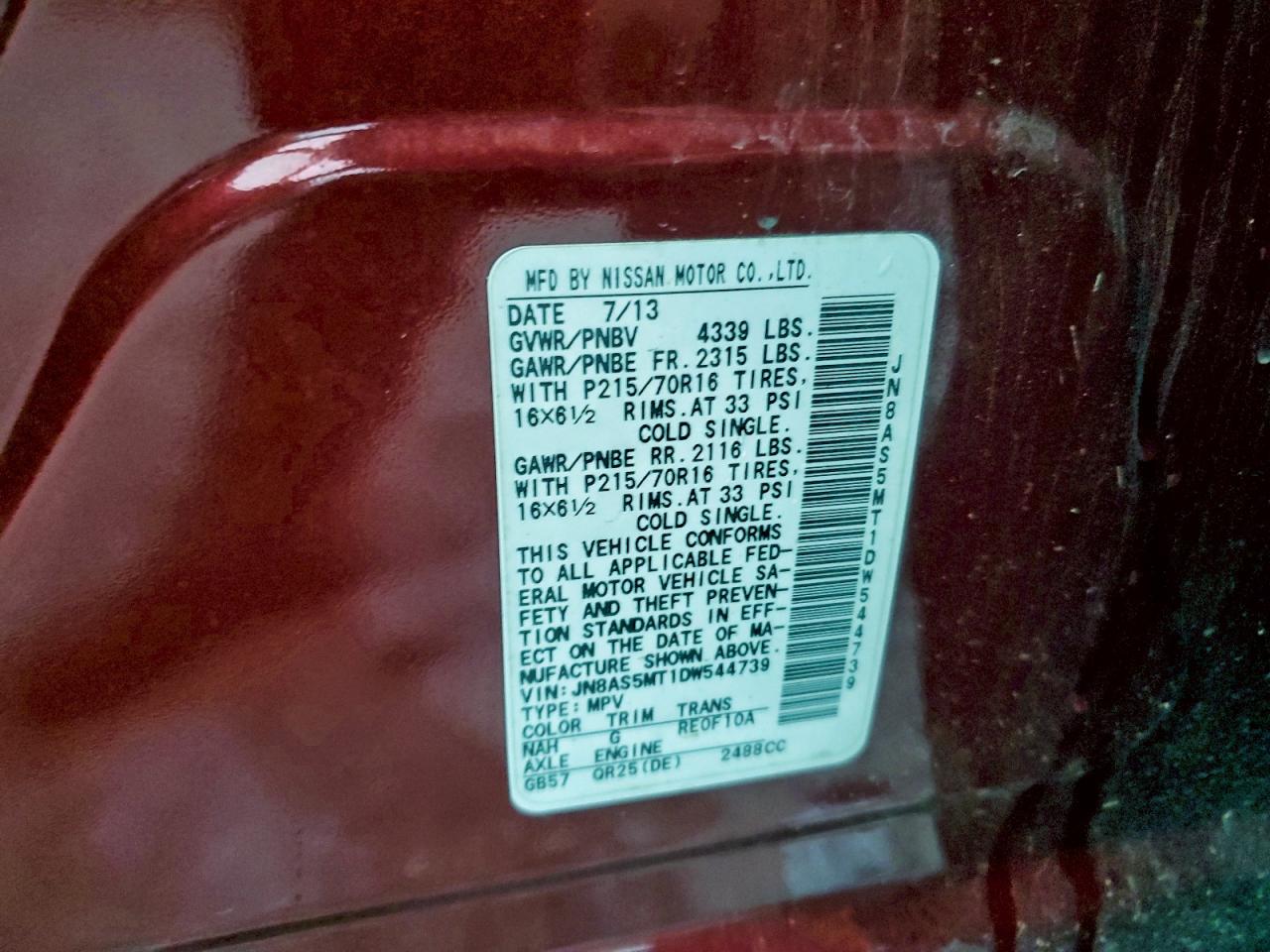 2013 NISSAN ROGUE S photo 37