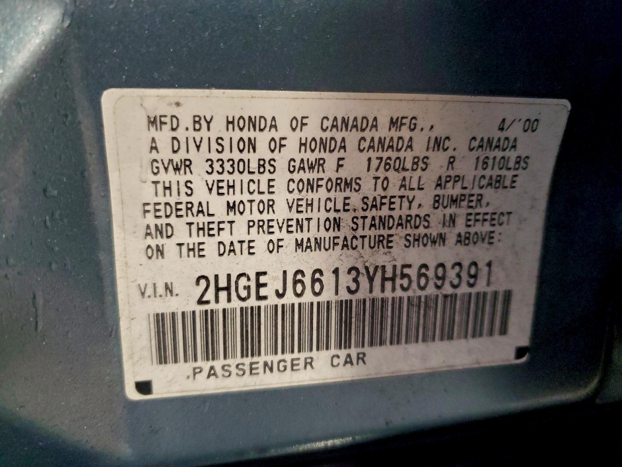 2000 HONDA CIVIC BASE photo 34