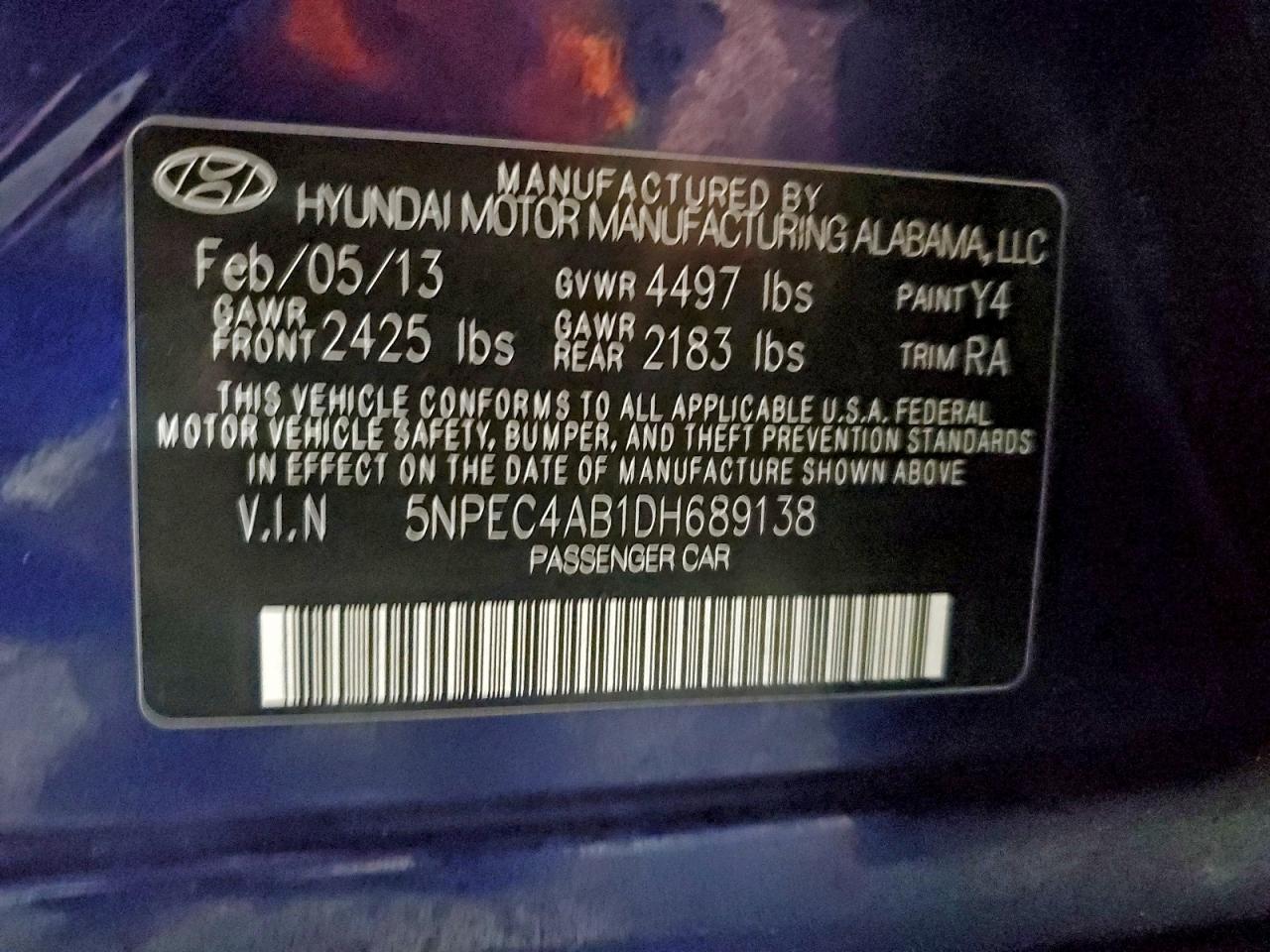 2013 HYUNDAI SONATA SE photo 12