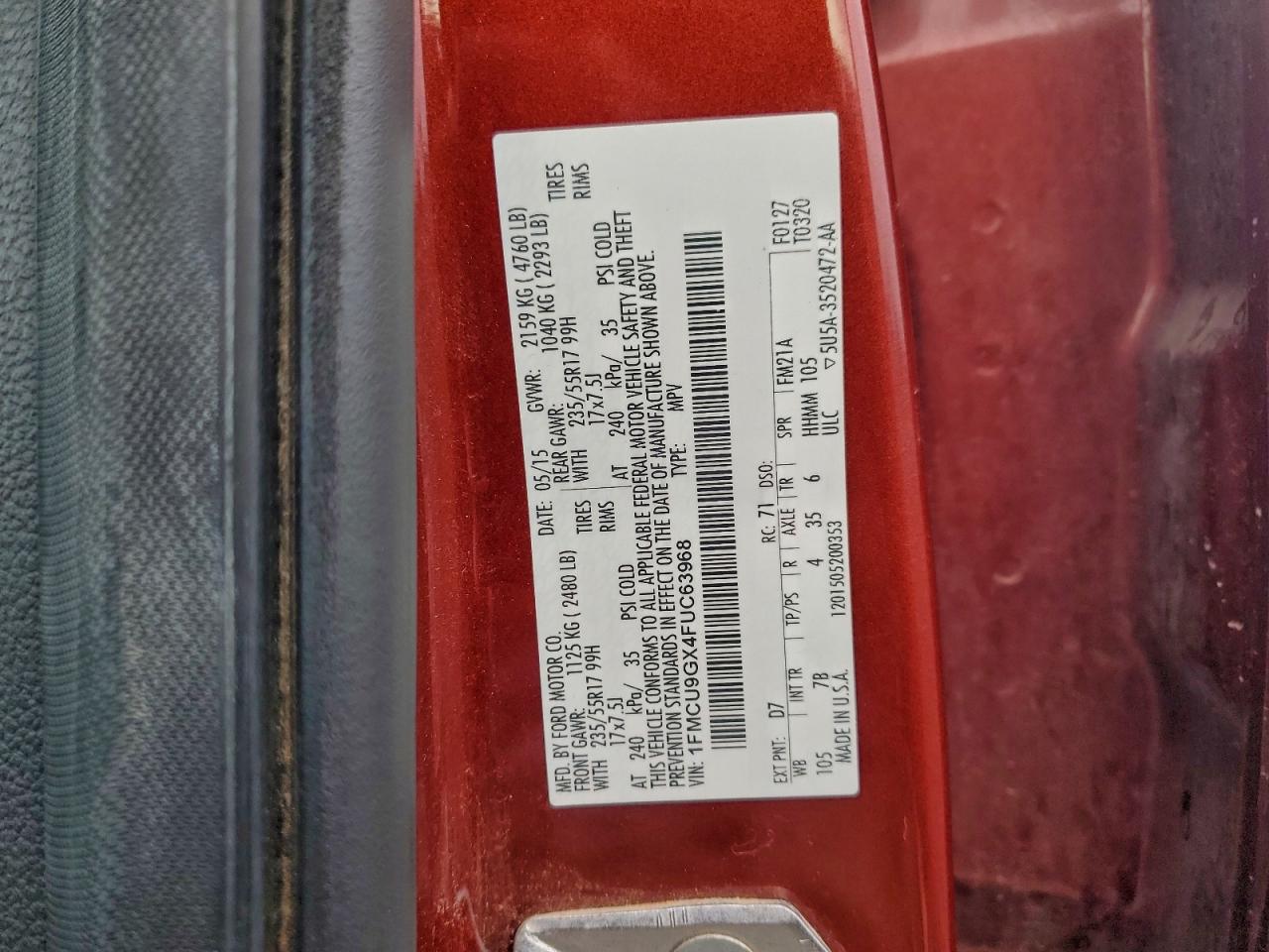 2015 FORD ESCAPE SE photo 37