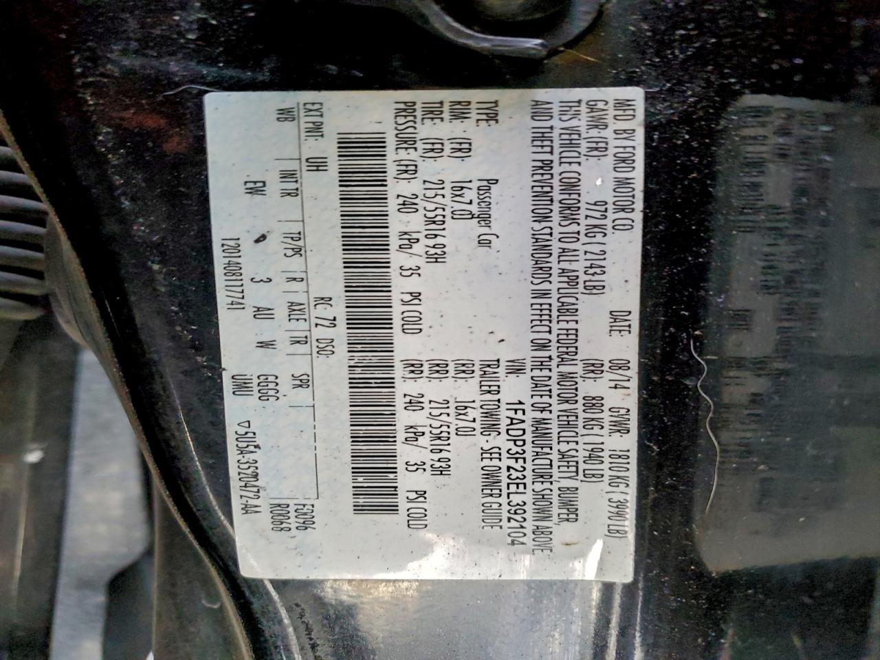2014 FORD FOCUS SE photo 12