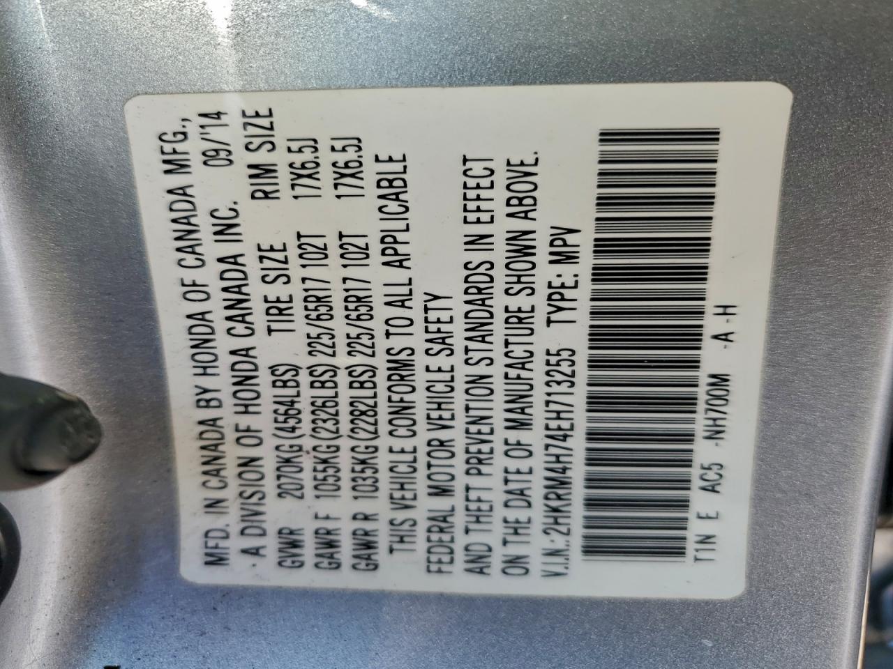 2014 HONDA CR-V EXL photo 25