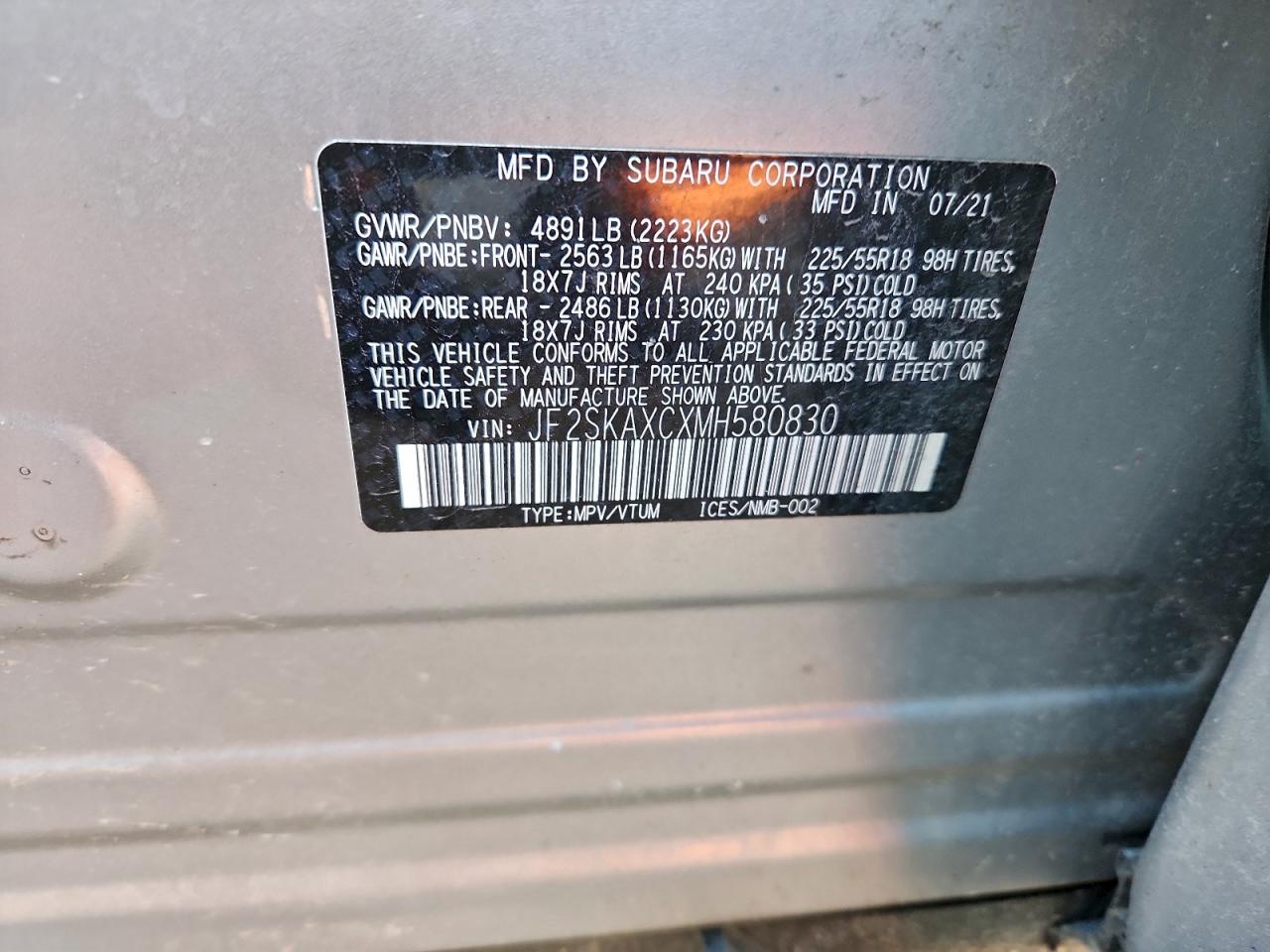 2021 SUBARU FORESTER TOURING photo 25