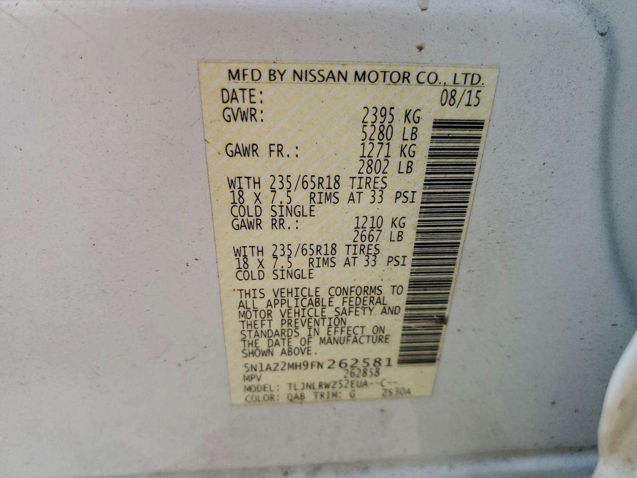 2015 NISSAN MURANO S photo 13