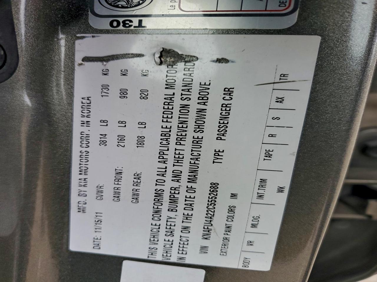2012 KIA FORTE EX photo 23