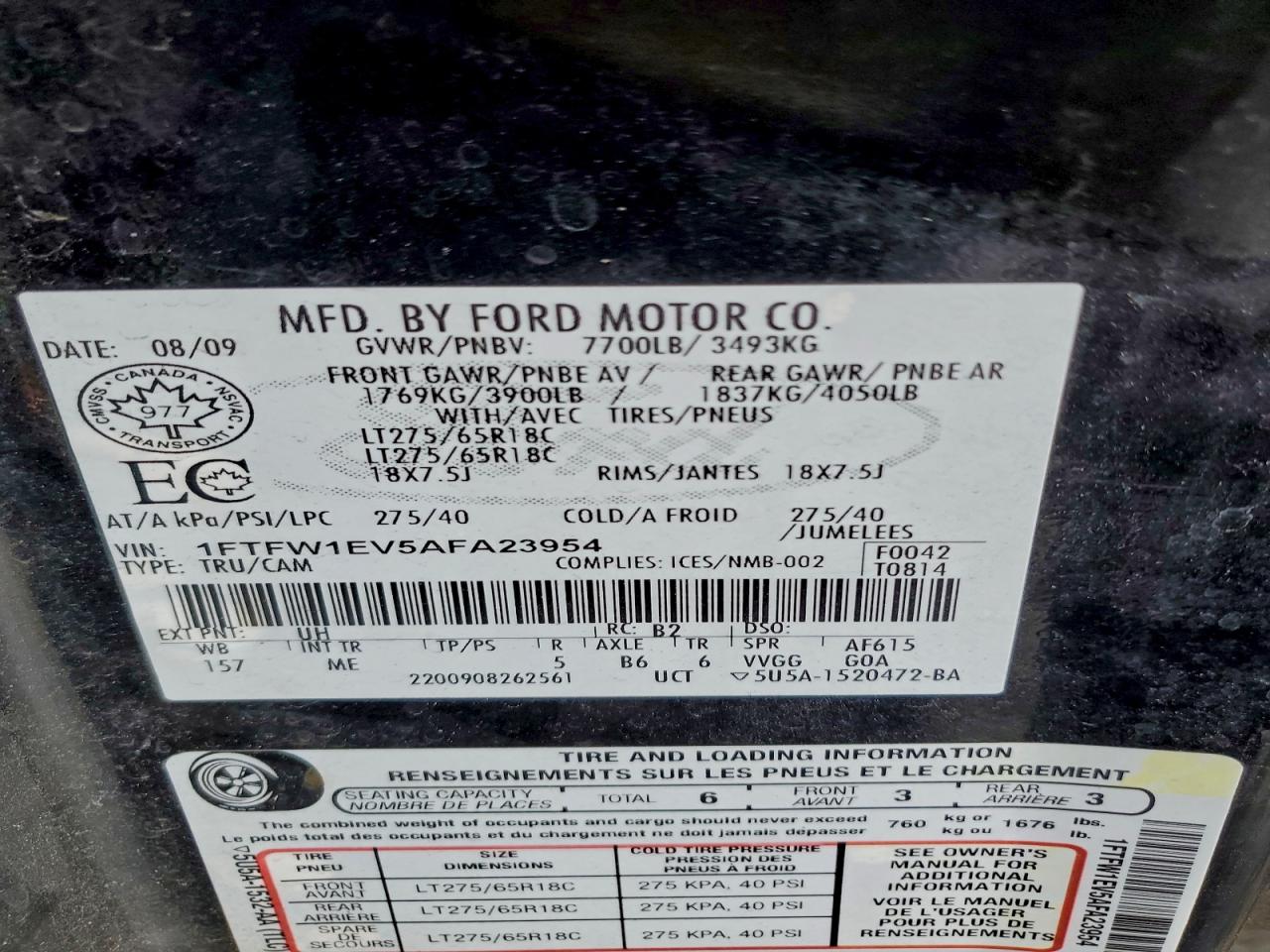 2010 FORD F150 SUPERCREW photo 23