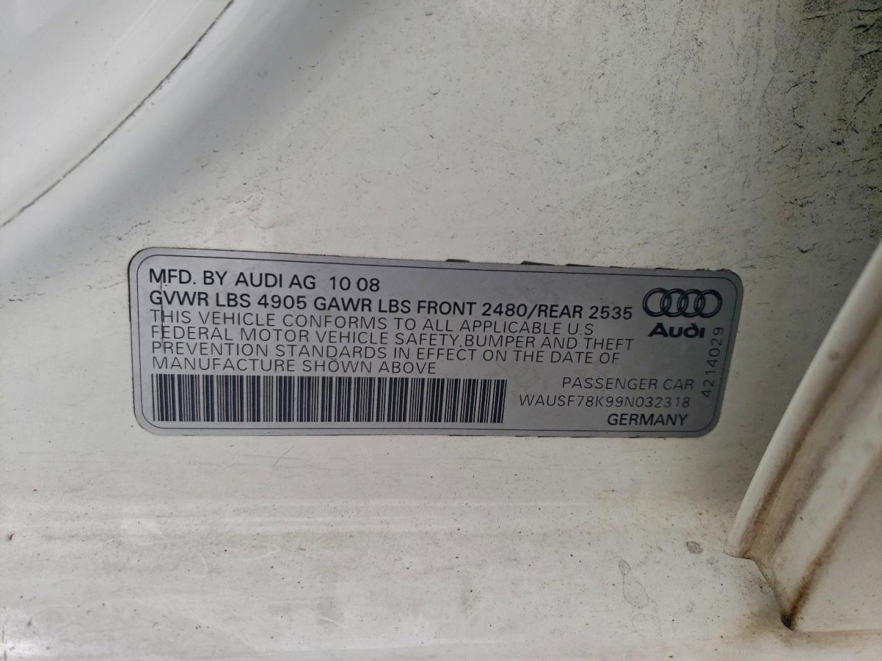 2009 AUDI A4 PREMIUM PLUS photo 12