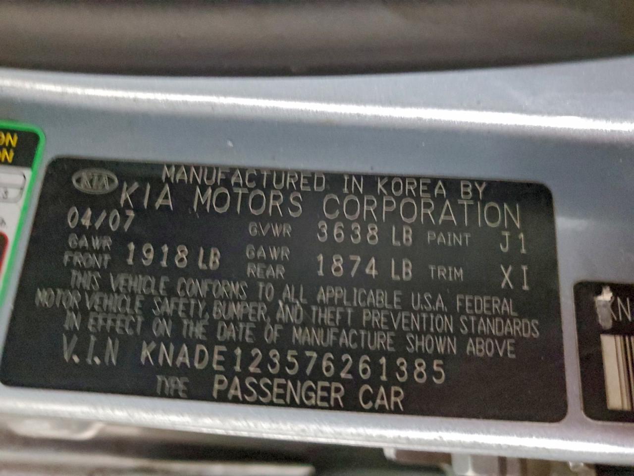 2007 KIA RIO BASE photo 12