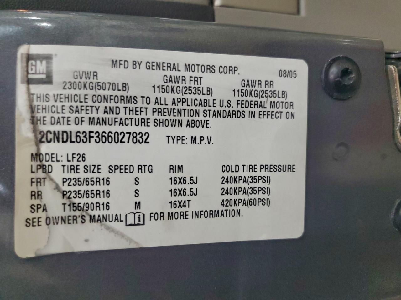 2006 CHEVROLET EQUINOX LT photo 25