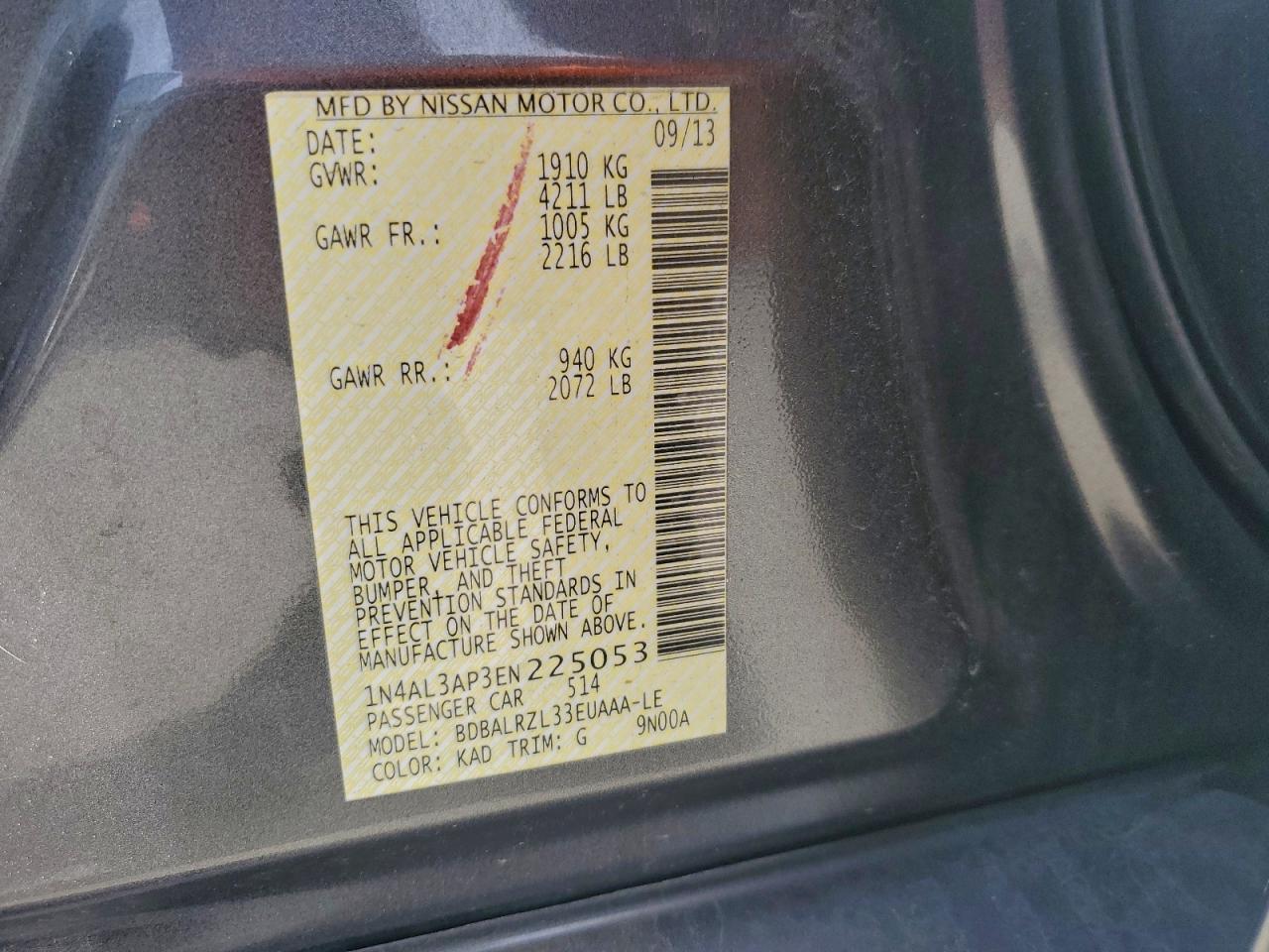 2014 NISSAN ALTIMA 2.5 photo 12