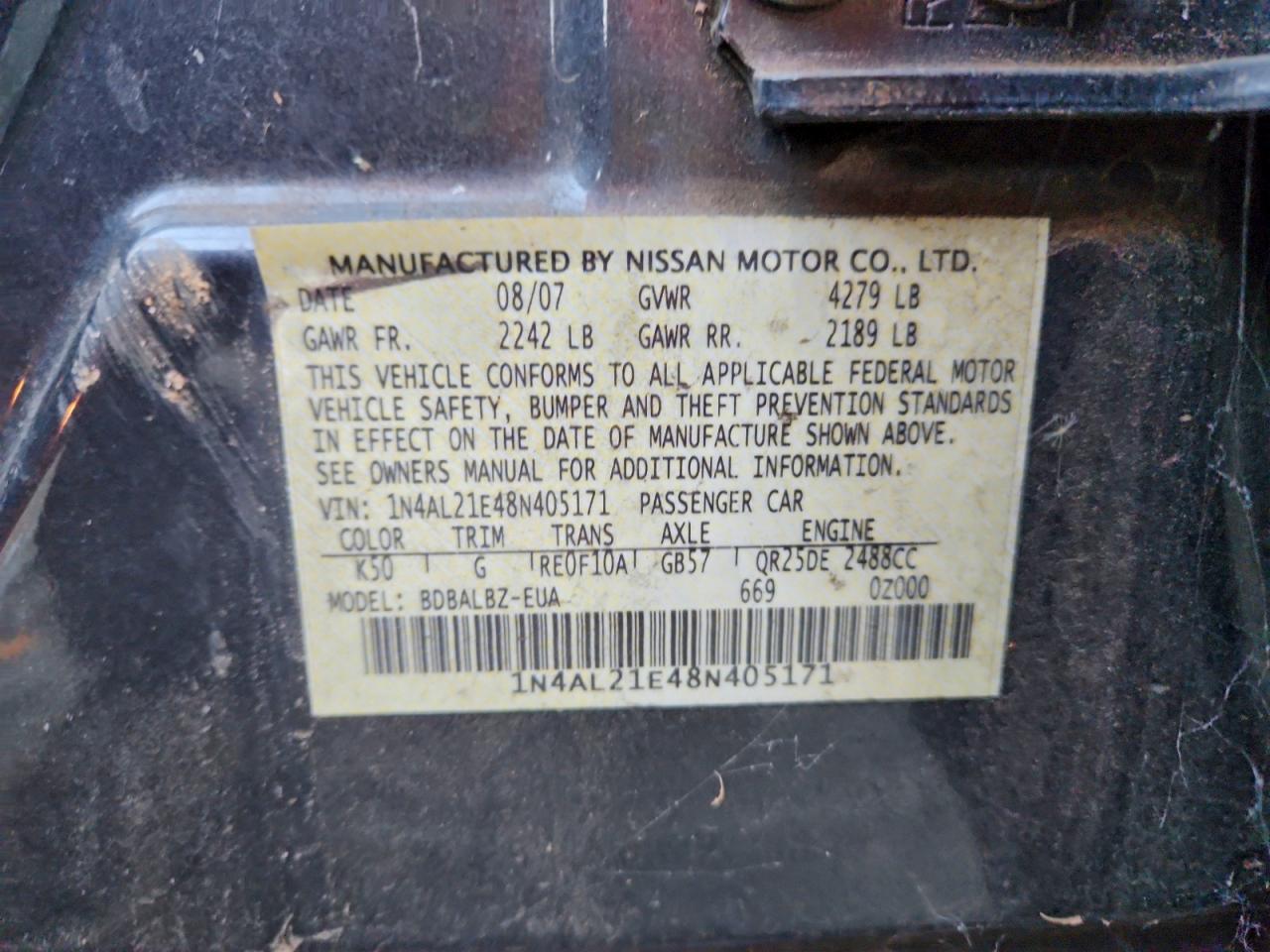 2008 NISSAN ALTIMA 2.5 photo 34