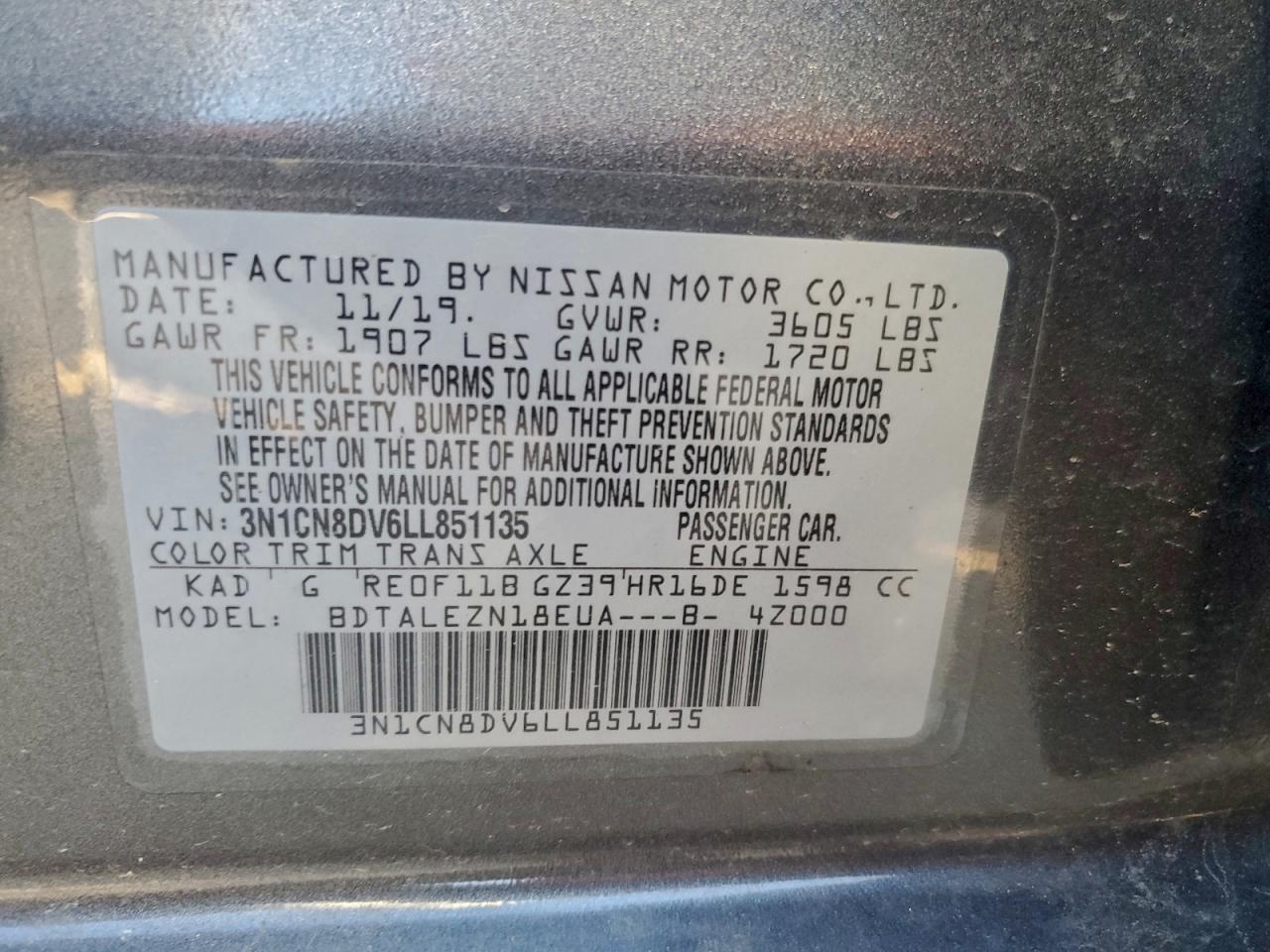 2020 NISSAN VERSA S photo 23