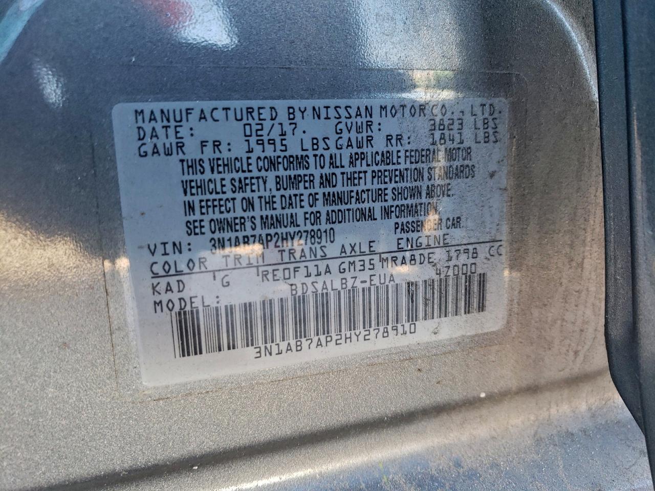 2017 NISSAN SENTRA S photo 12