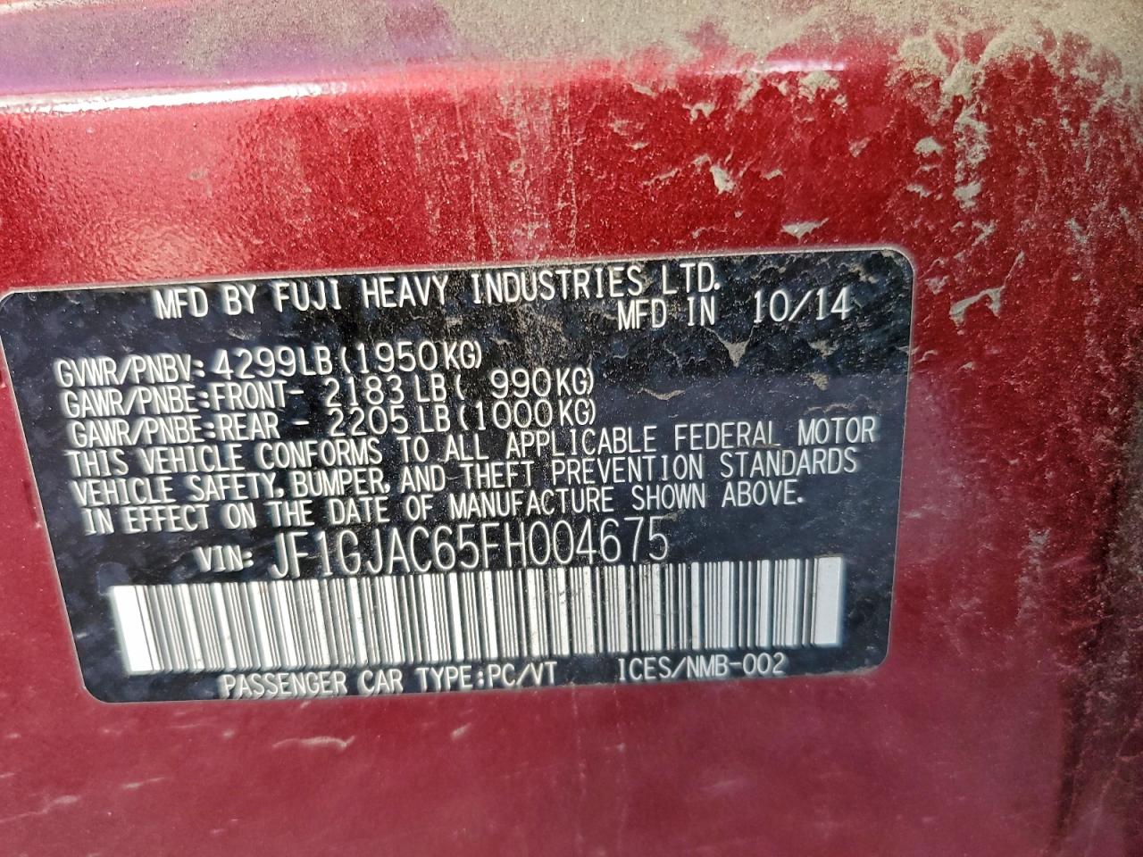 2015 SUBARU IMPREZA PREMIUM photo 12