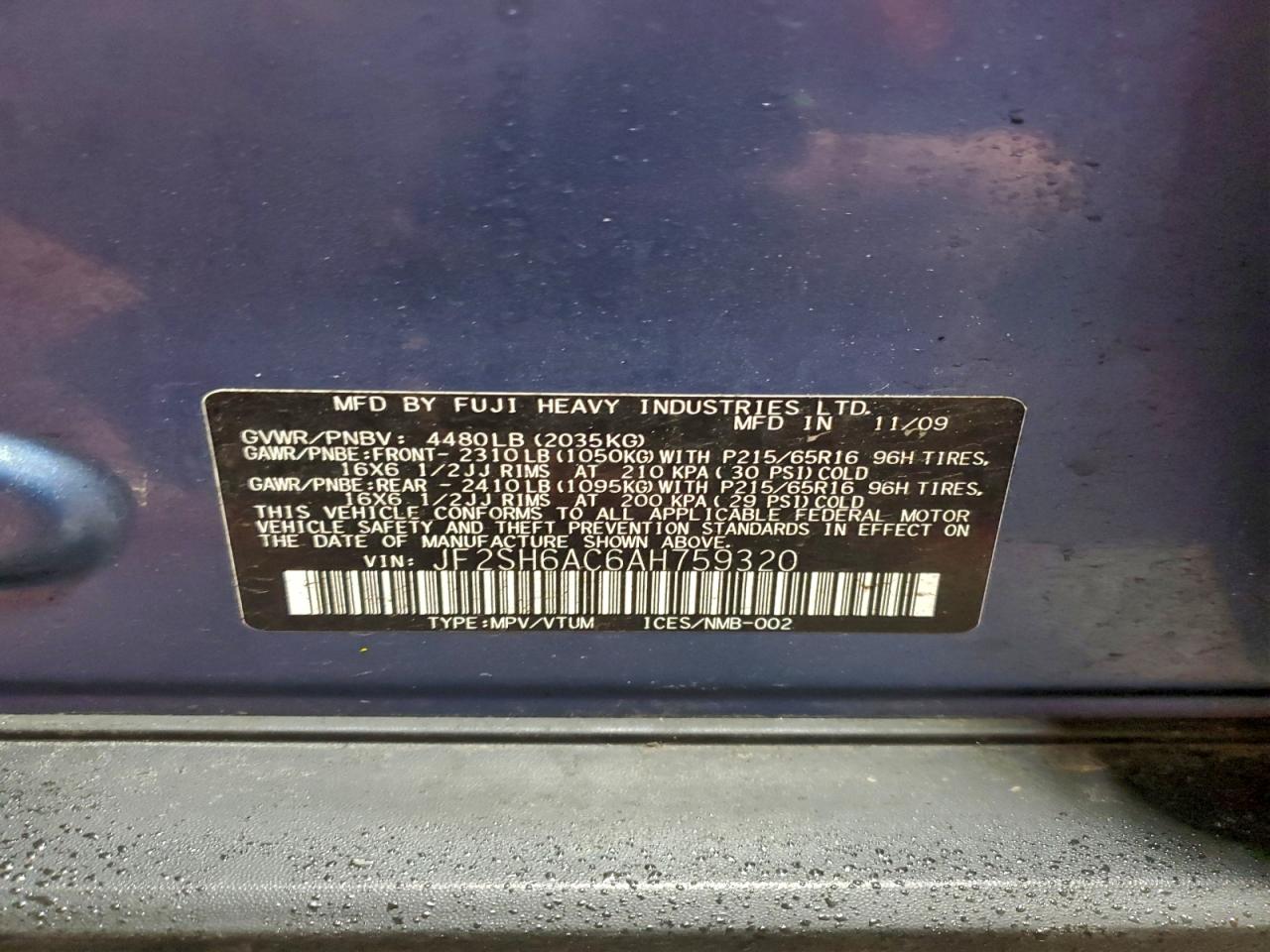 2010 SUBARU FORESTER 2.5X photo 37