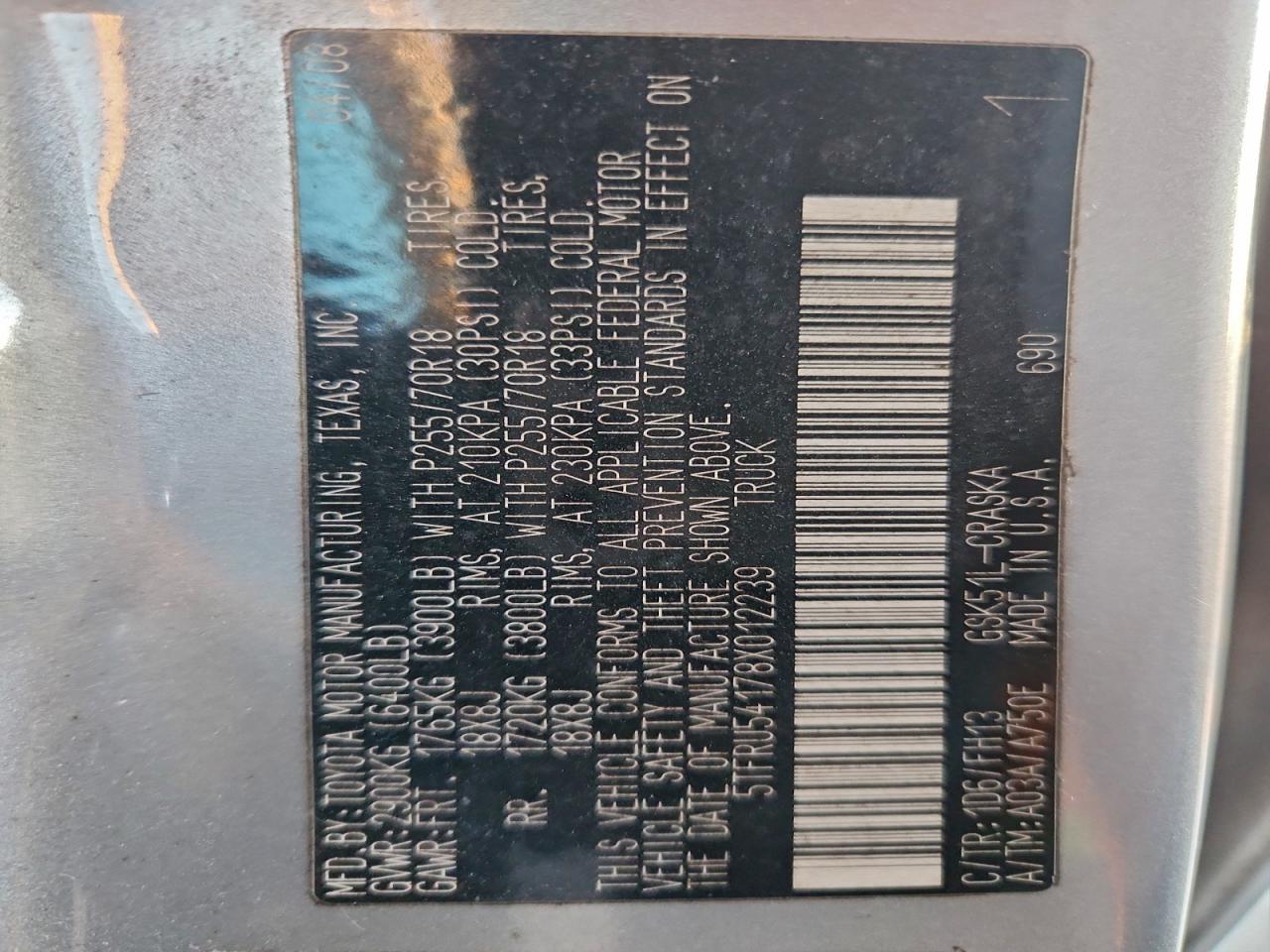 2008 TOYOTA TUNDRA photo 12
