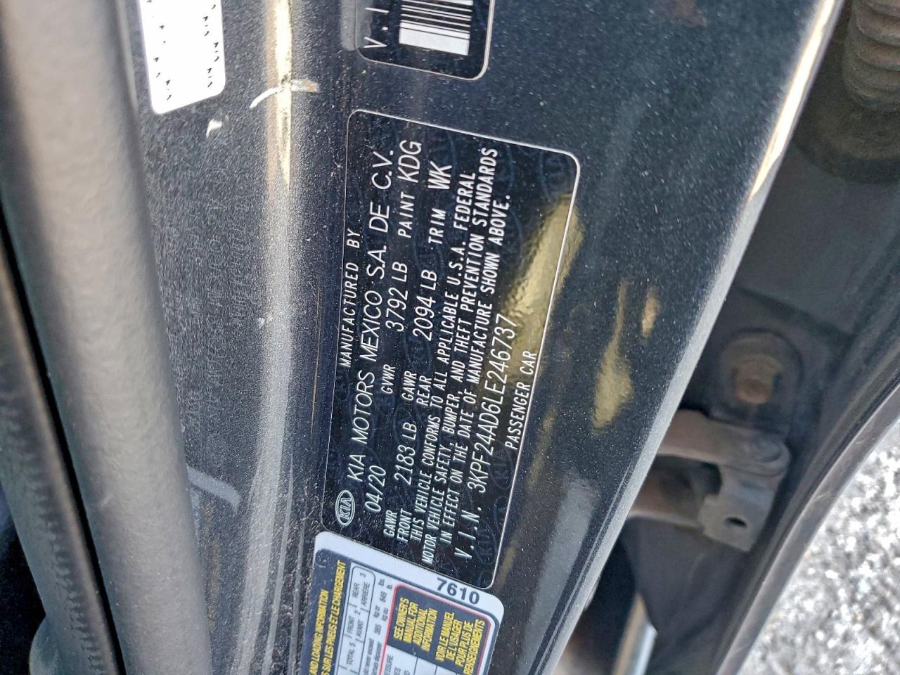 2020 KIA FORTE FE photo 23