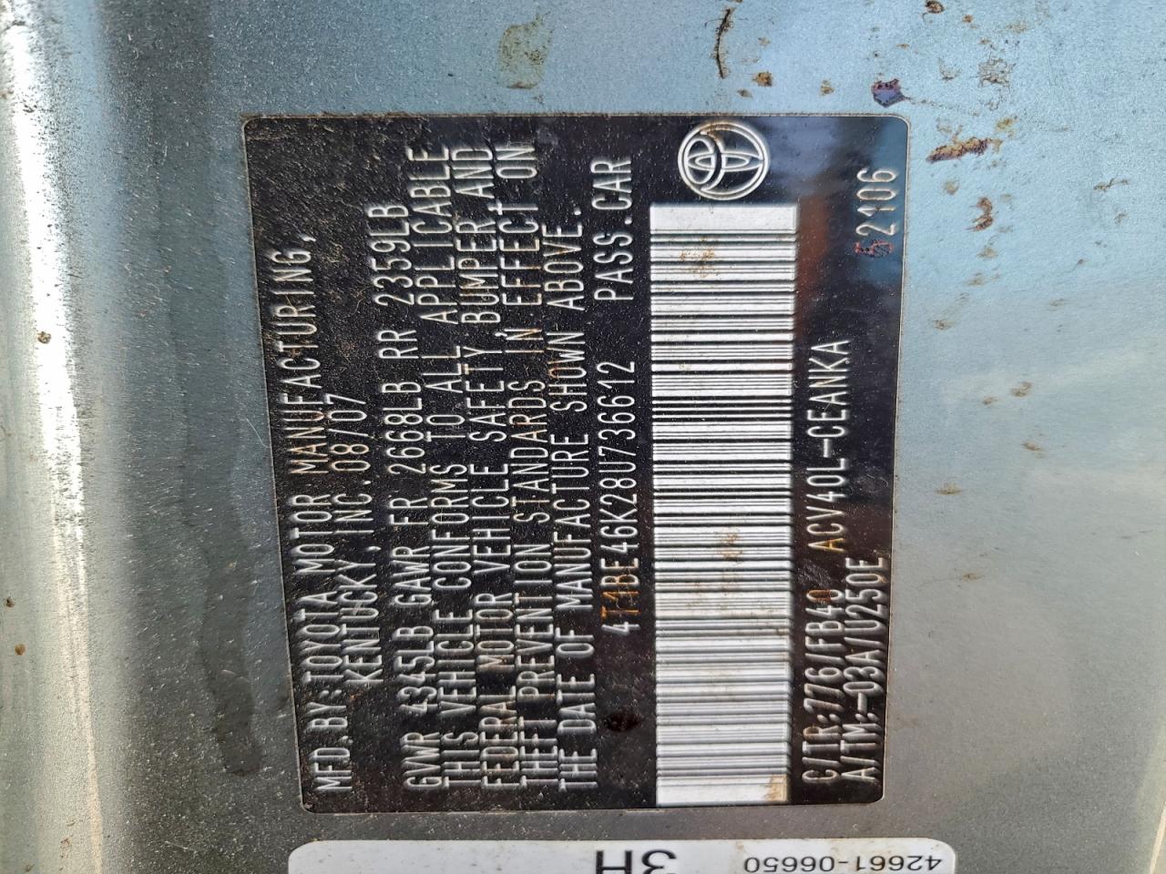 2008 TOYOTA CAMRY CE photo 23