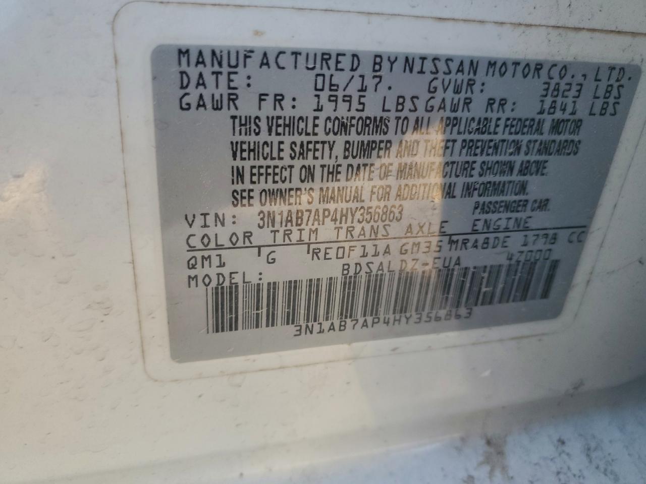 2017 NISSAN SENTRA S photo 25