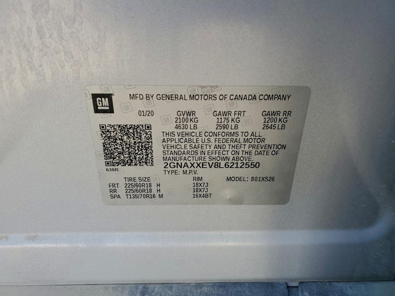 2020 CHEVROLET EQUINOX PREMIER photo 25