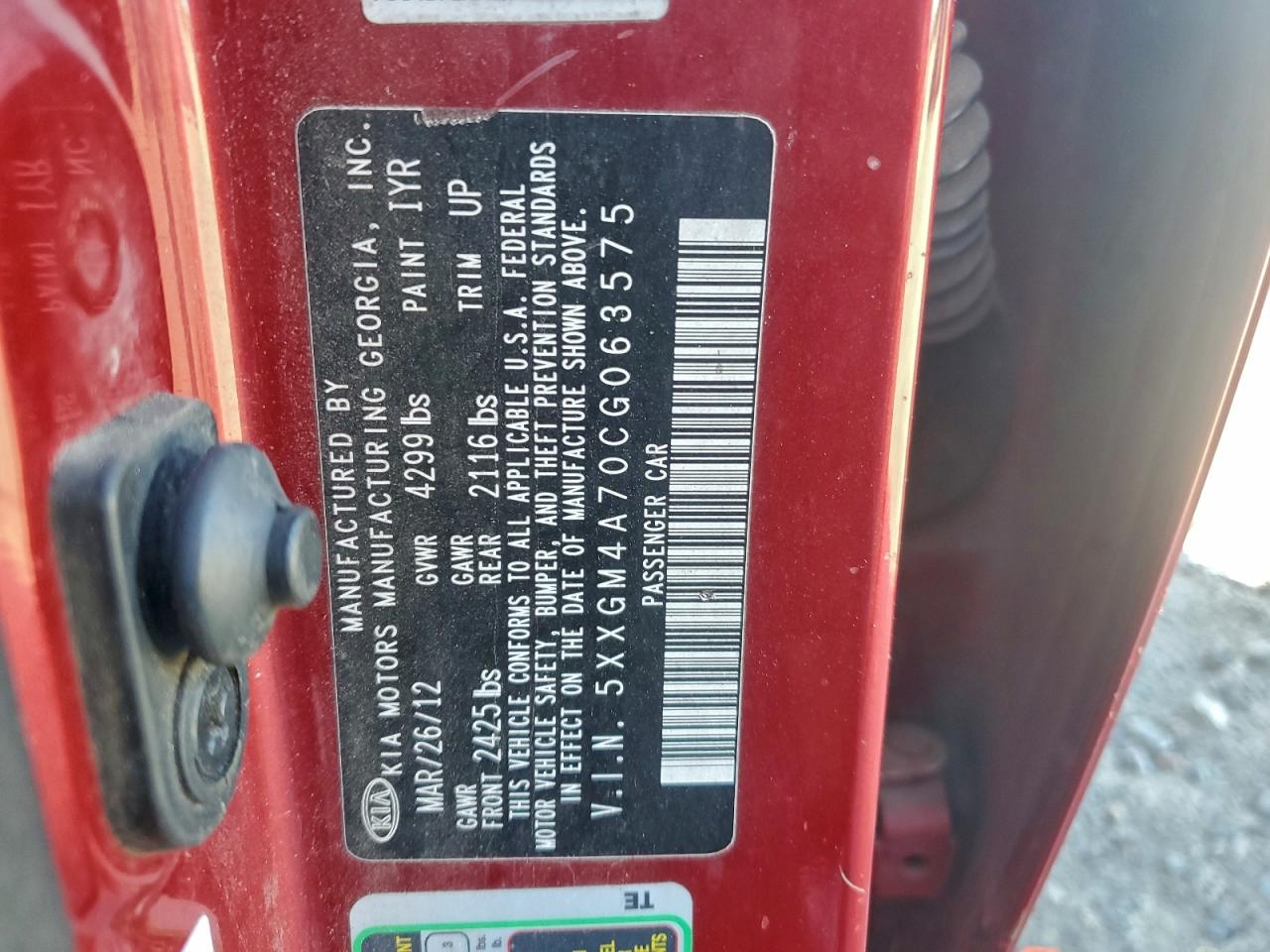 2012 KIA OPTIMA LX photo 25