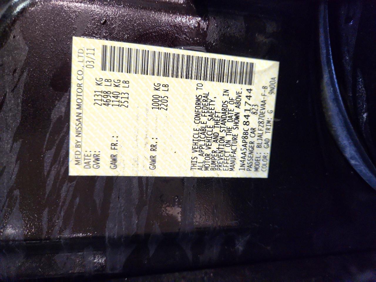 2011 NISSAN MAXIMA S photo 25