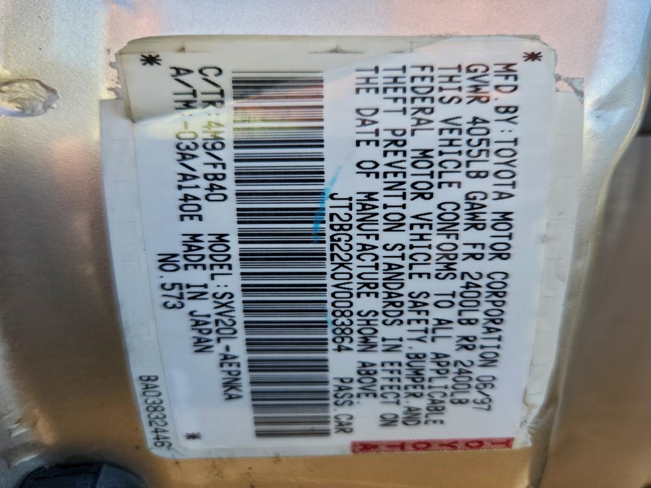 1997 TOYOTA CAMRY LE photo 12