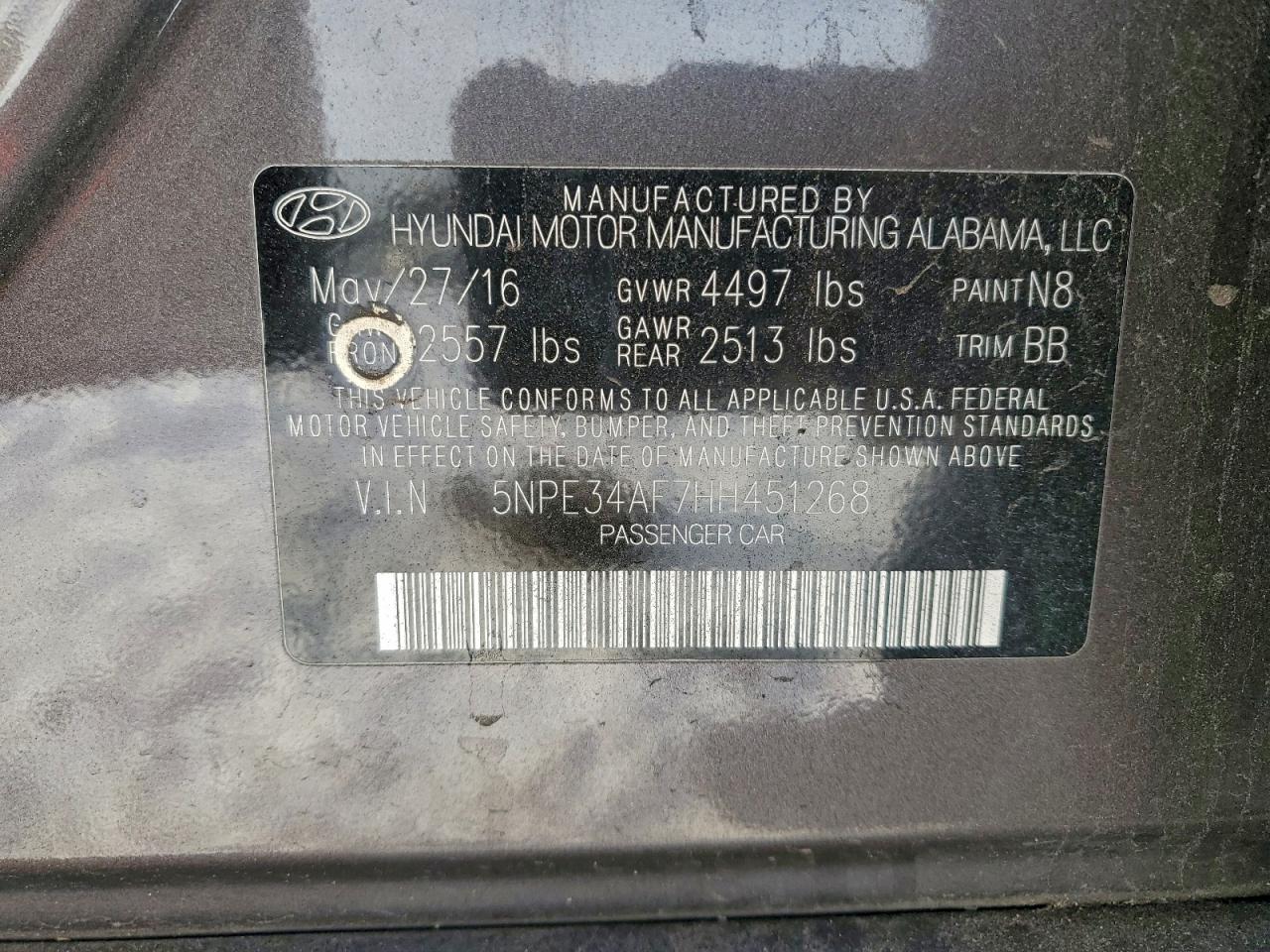 2017 HYUNDAI SONATA SPORT photo 12