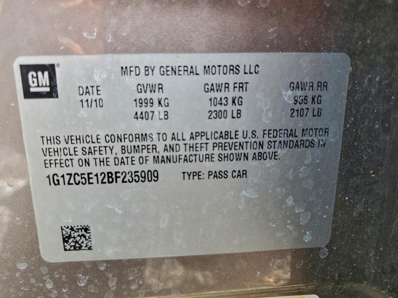 2011 CHEVROLET MALIBU 1LT photo 13