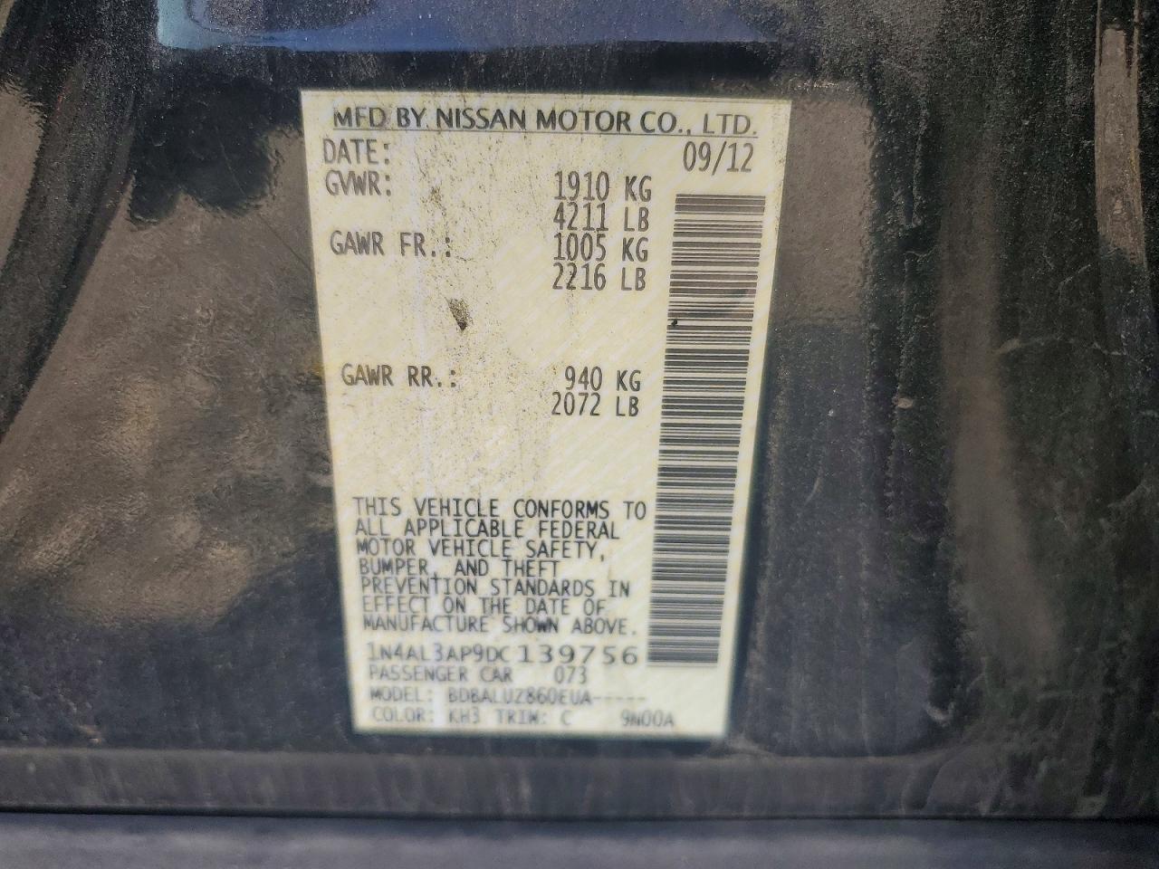 2013 NISSAN ALTIMA 2.5 photo 12