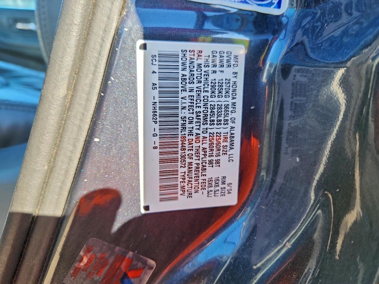 2004 HONDA ODYSSEY EXL photo 14