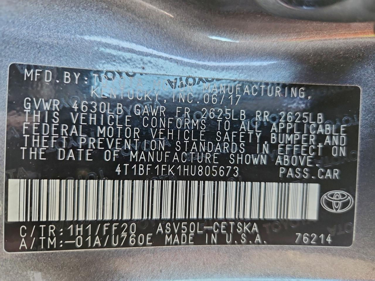 2017 TOYOTA CAMRY LE photo 34