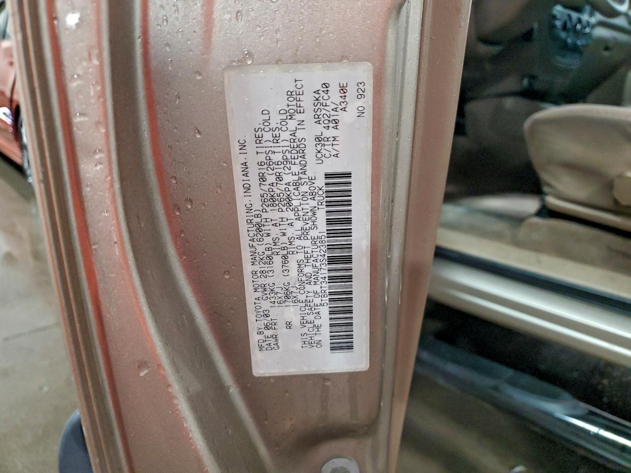 2003 TOYOTA TUNDRA ACCESS CAB SR5 photo 13