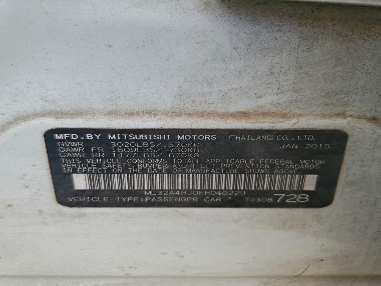 2015 MITSUBISHI MIRAGE ES photo 23