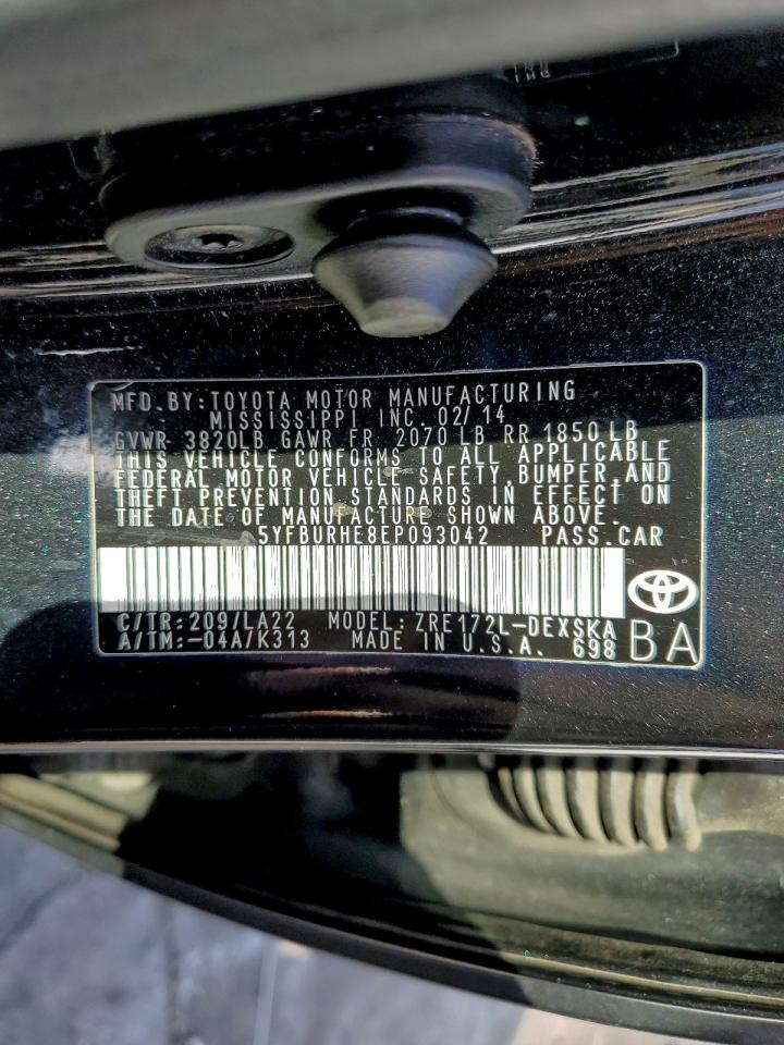 2014 TOYOTA COROLLA L photo 13