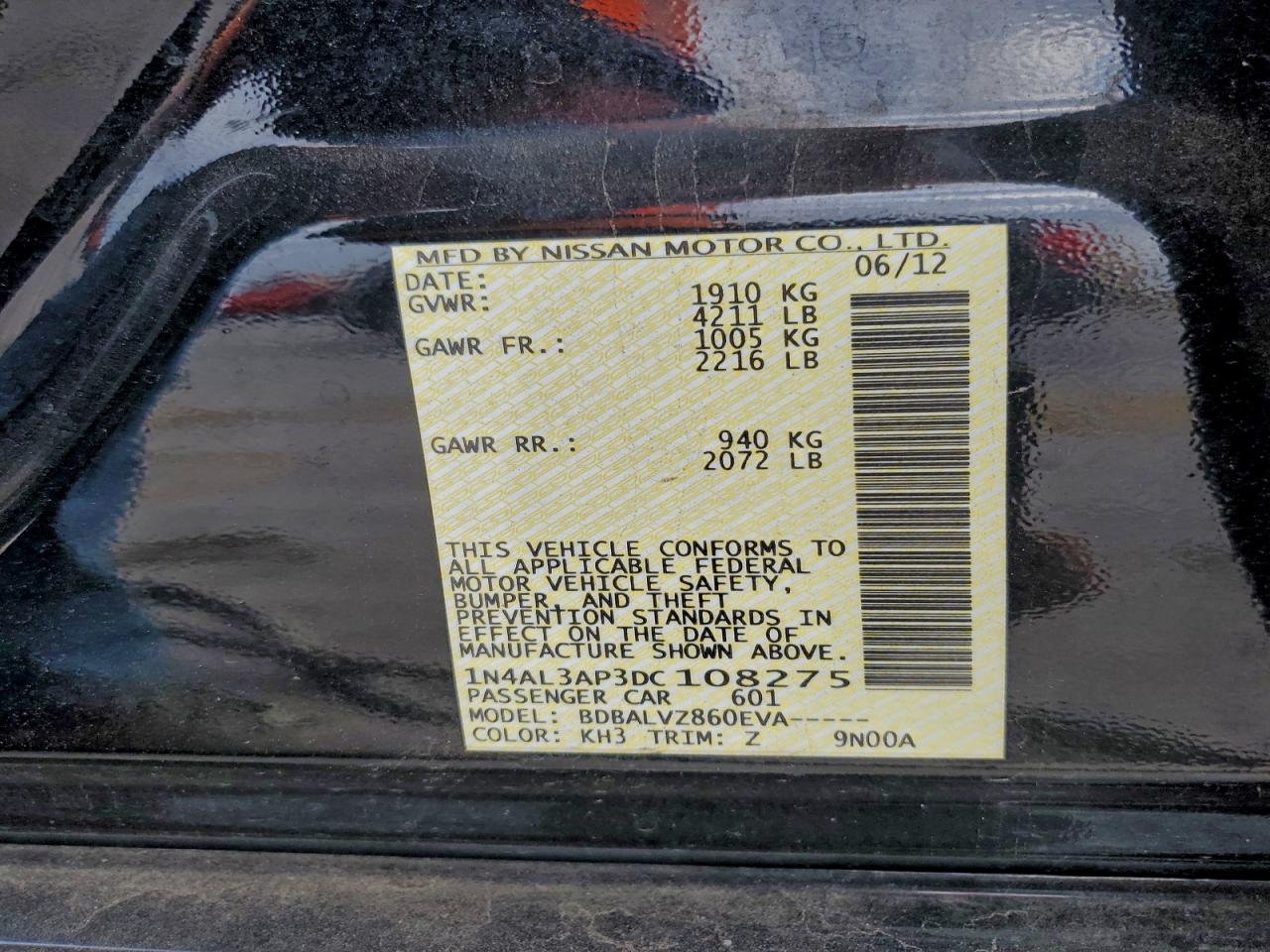 2013 NISSAN ALTIMA 2.5 photo 12