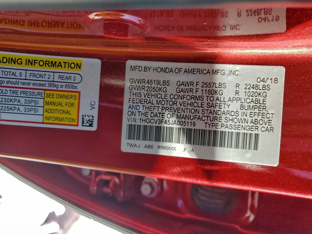 2018 HONDA ACCORD HYBRID EX photo 23