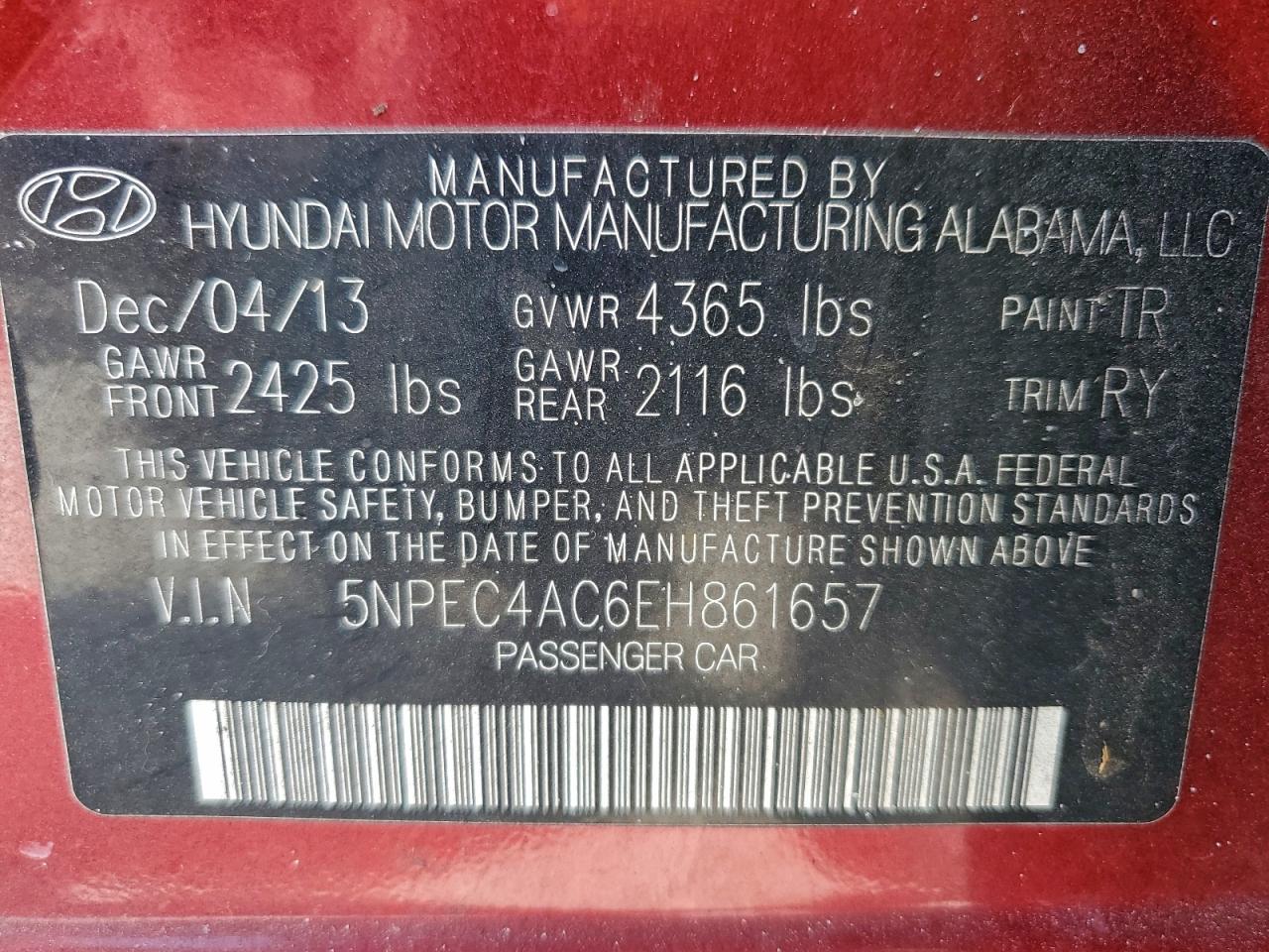 2014 HYUNDAI SONATA SE photo 12