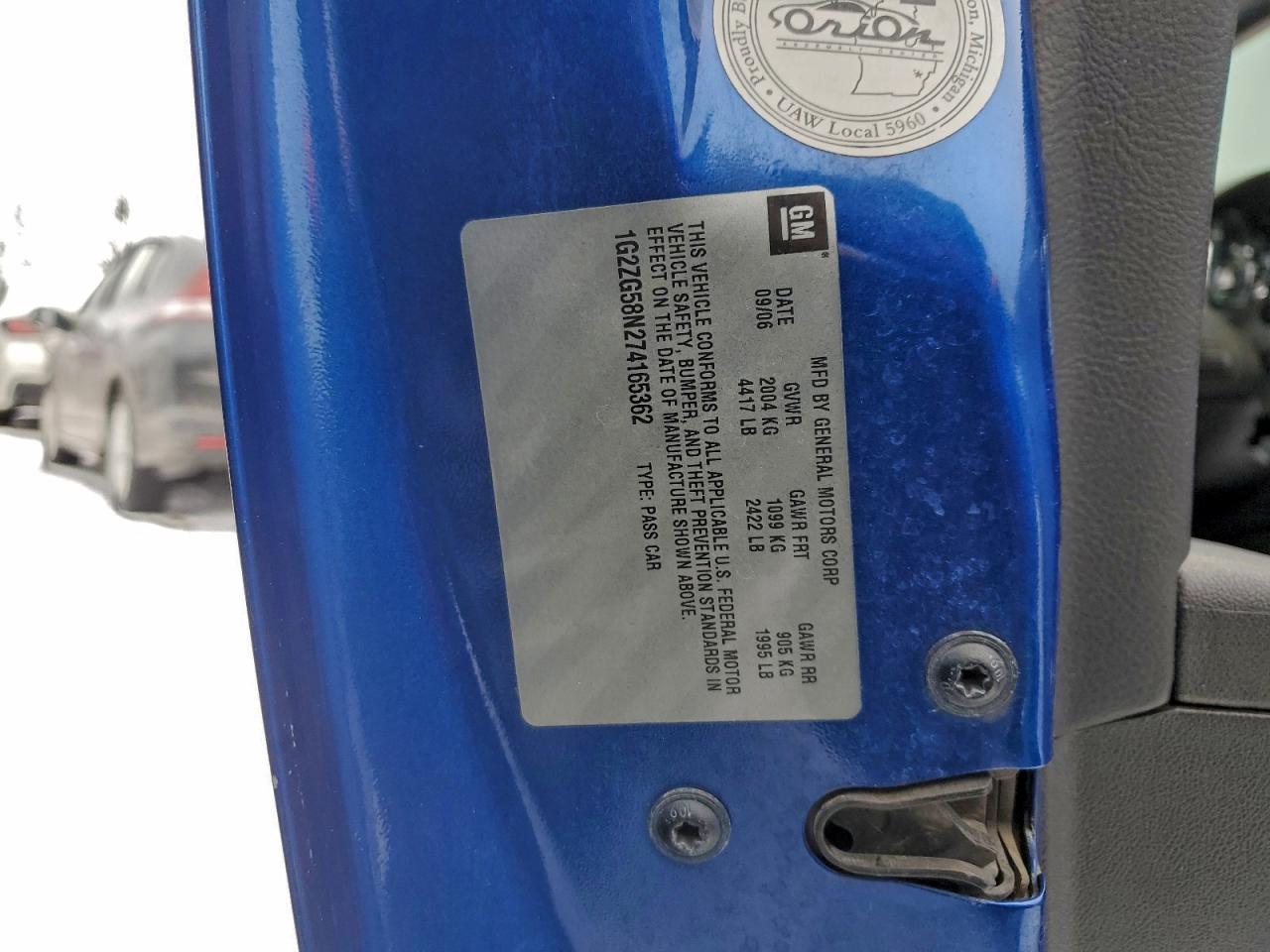 2007 PONTIAC G6 BASE photo 13