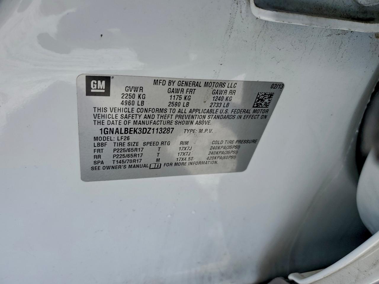2013 CHEVROLET EQUINOX LS photo 13