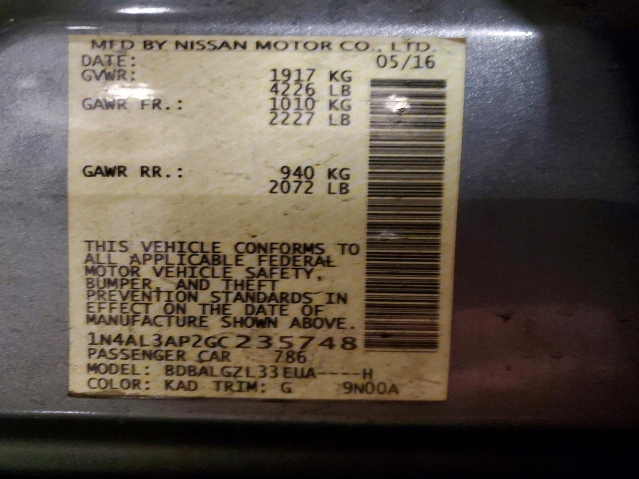 2016 NISSAN ALTIMA 2.5 photo 23