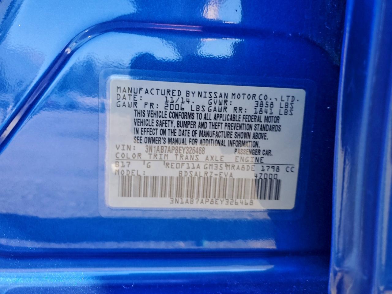2014 NISSAN SENTRA S photo 12